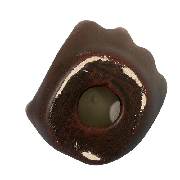 Ceramic Mid Century Head In Hand 2 Piece Figural Vase Urn Holder Metal Accents - Picture 7 of 10